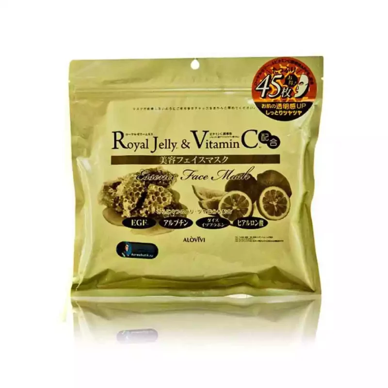 Набор масок для лица с маточным молочком и витамином С Alovivi Royal Jelly & Vitamin C Essense Face Mask