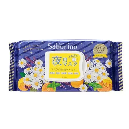 Маска-салфетка вечерняя с ароматом ромашки и апельсина BCL Saborino Good Night Sheet Mask, 32шт