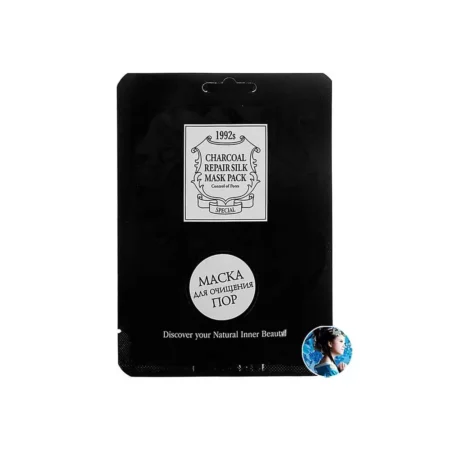 Маска тканевая с экстрактом древесного угля Chamos Acaci Charcoal repair silk mask