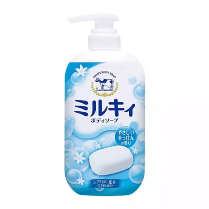 Жидкое мыло для тела с аминокислотами шелка Cow Milky body White flowers