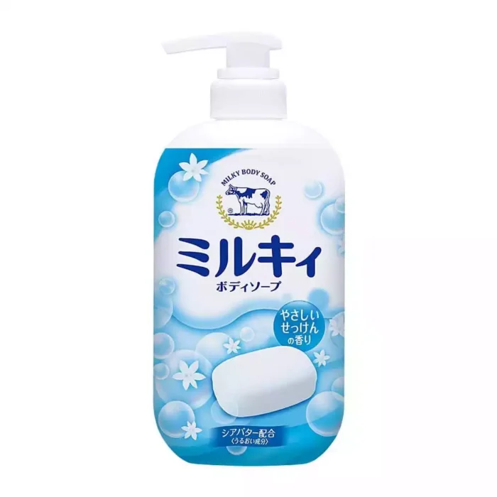Жидкое мыло для тела с аминокислотами шелка Cow Milky body White flowers