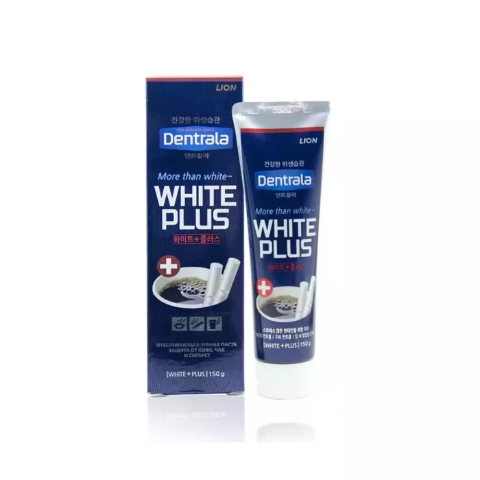 Отбеливающая зубная паста Защита от кофе, чая и сигарет Dentrala White Plus, 150g