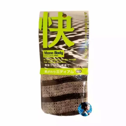 Мочалка для тела средней жесткости Серо-Черная OHE Nylon Towel Medium Gray-Black