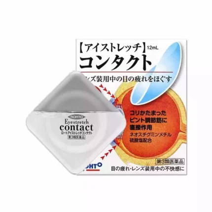 Японские капли при ношении контактных линз Rohto EyeStretch Contact