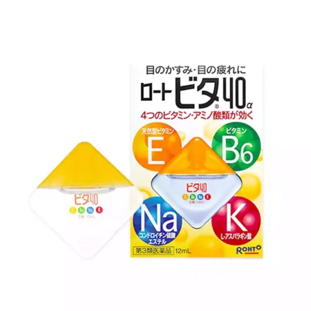 Капли для глаз с аминокислотами и витаминами Е, В6, Na, K Rohto VITA 40