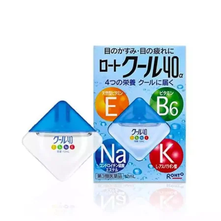 Капли для глаз с аминокислотами и витаминами Е, В6, с охлаждающим эффектом Rohto VITA 40 СOOL