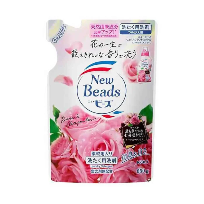 4901301421326 Гель для стирки с кондиционером аромат Розы Kao New Beads Rose, 650ml