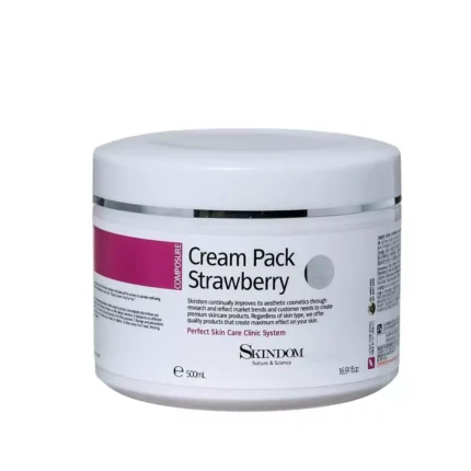 Крем-маска с экстрактом клубники для лица, шеи и зоны декольте Skindom Cream Pack Strawberry, 500ml