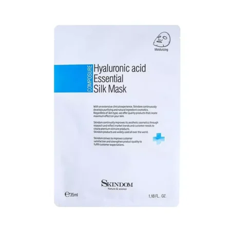 Шелковая маска с гиалуроновой кислотой Skindom Hyaluronic acid Essential Silk Mask