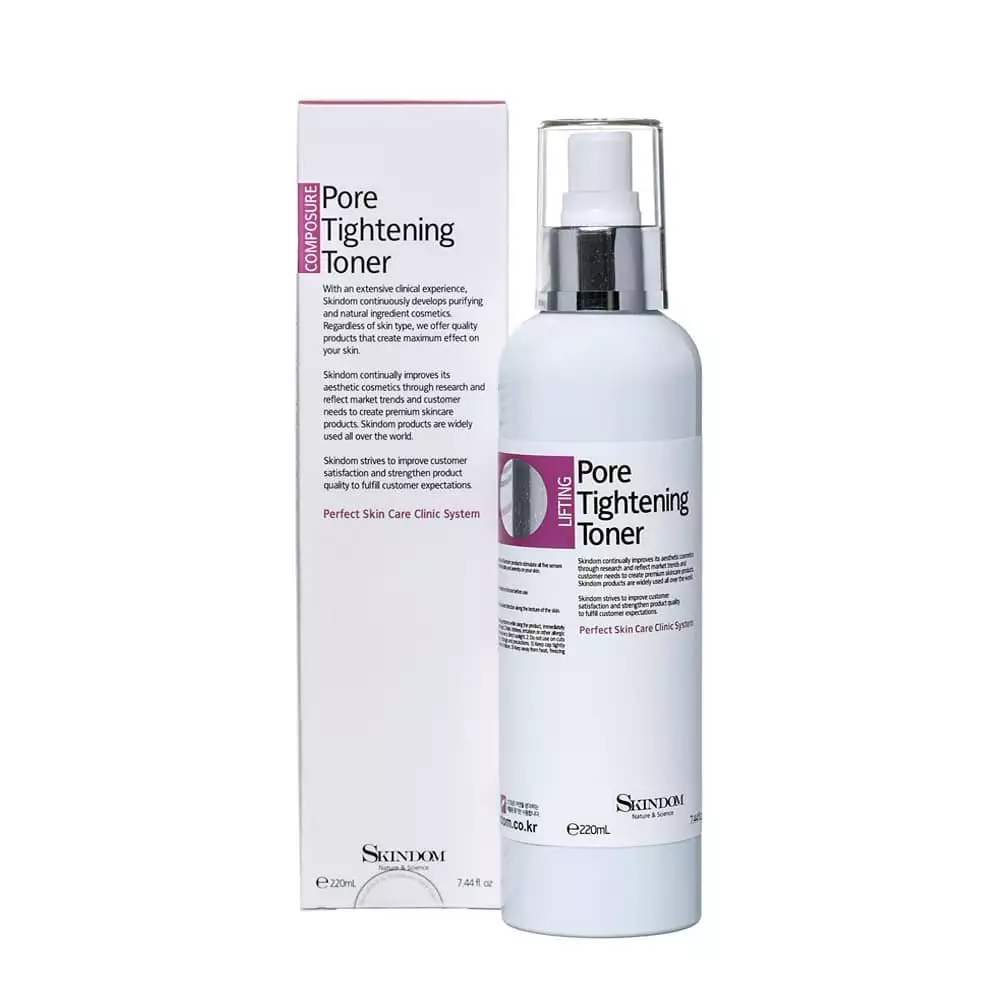 Тоник для лица для сужения пор Skindom Pore Tightening Toner, 220ml -  Koreabutik.ru - интернет магазин корейской и японской косметики