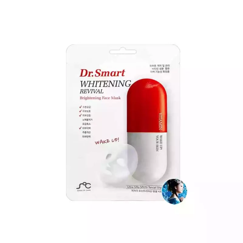 Тканевая маска для лица от пигментации c витаминным комплексом DR.SMART Whitening Revival