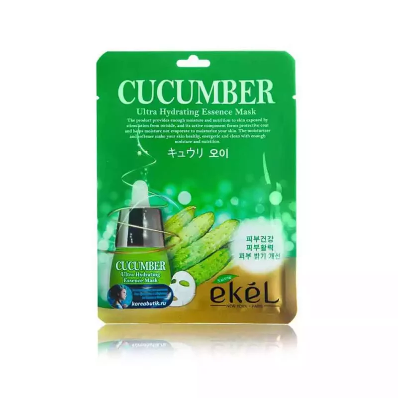 Маска от отечности кожи с экстрактом огурца Ekel Cucumber Ultra Hydrating Essence Mask