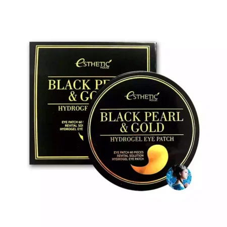 Гидрогелевые патчи для кожи вокруг глаз с золотом и черным жемчугом ESTHETIC HOUSE Black Pearl&Gold Hydrogel Eyepatch