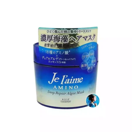 Восстанавливающая бессиликоновая маска для волос KOSE Cosmeport Je l`Aime AMINO Deep Repair Algae Mask, 200 гр
