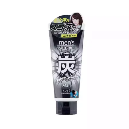 Мужская пенка-скраб с древесным углем Kose Softymo Mens Facial Wash Wild Scrub Charcoal, 150ml
