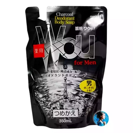 Жидкое мыло для мужчин c древесным углем, сменная упаковка, Kumano Men`s Charcoal