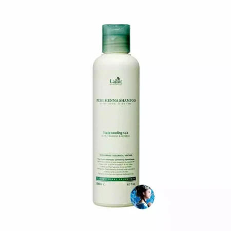 Охлаждающий шампунь с кактусом, хной и ментолом Lador Pure Henna Shampoo