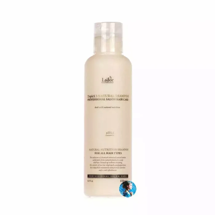 Безсульфатный органический шампунь с экстрактами и эфирными маслами La’dor Triplex Natural Shampoo, 150 ml