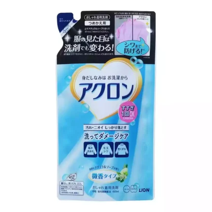 Жидкое средство для стирки деликатных тканей «Нежное мыло» LION Akron Gentle soap, 400 мл
