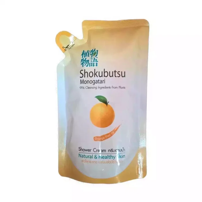Гель-крем для душа с маслом апельсиновой кожуры Lion Shokubutsu Monogatary Orange Peel Oil Shower Cream refill