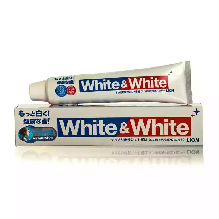 Зубная паста отбеливающая Lion White & White