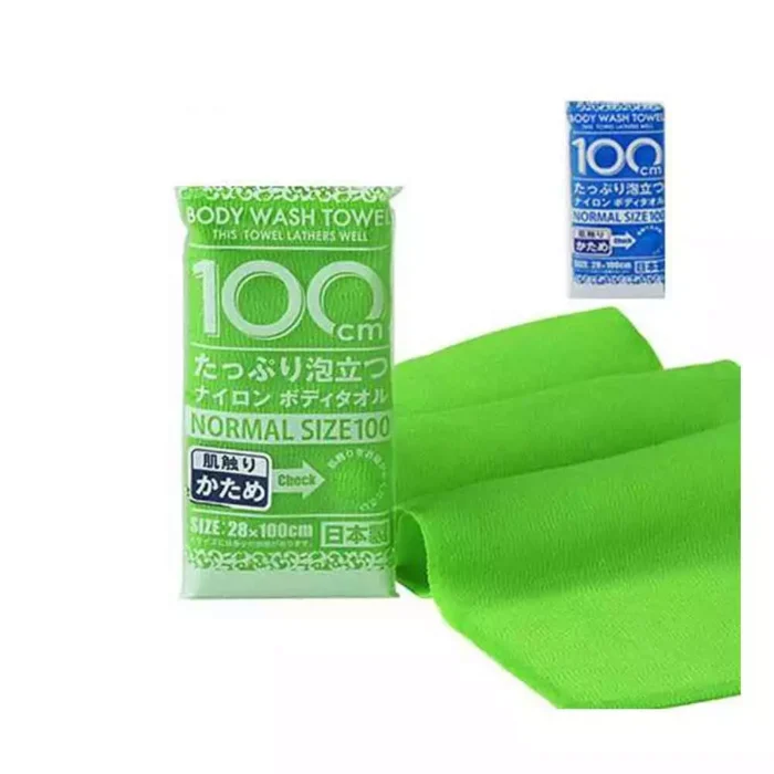 Мочалка-полотенце средней жесткости, салатовая YOKOZUNA Body Wash Towel Light Green
