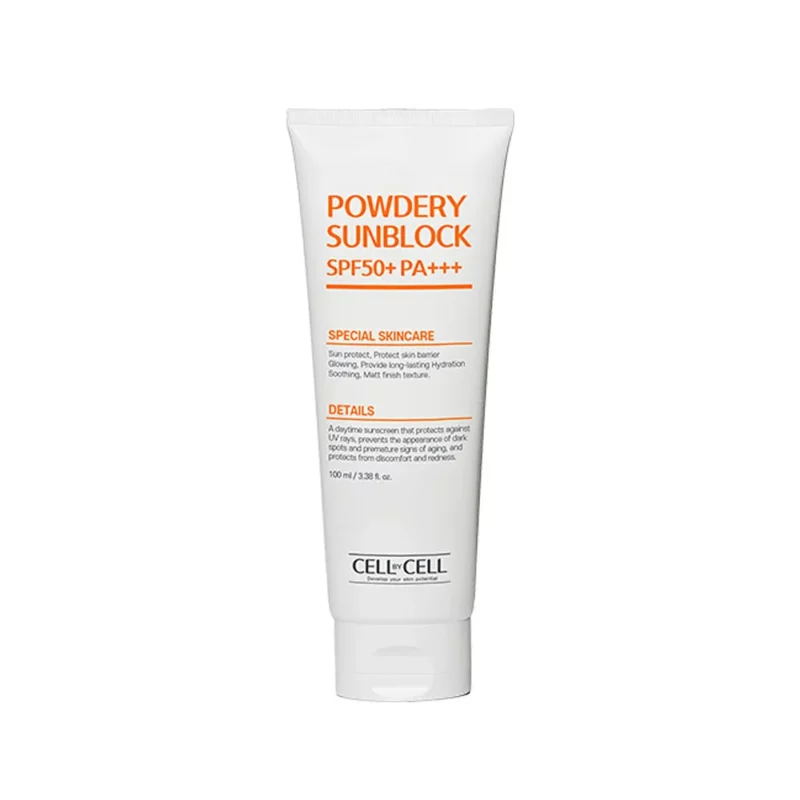 Солнцезащитный крем с матирующим эффектом CellByCell Powdery Sun Block SPF50