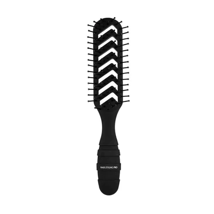 Профессиональная расческа для сушки и укладки волос VeSS HAIRSTYLING PRO Skeleton Brush черная предназначена для легкой и быстрой укладки волос феном