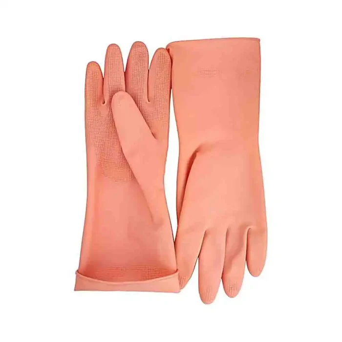 Перчатки латексные хозяйственные розовые - размер S MYUNGJIN RUBBER GLOVE MJ PINK