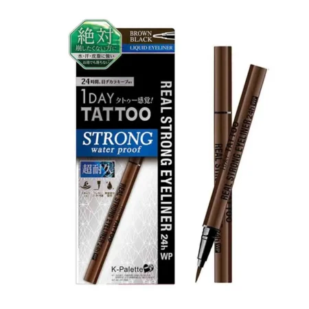 732520 REAL STRONG EYELINER 24h WP Водостойкая жидкая подводка для глаз 24 часа, черно-коричневый