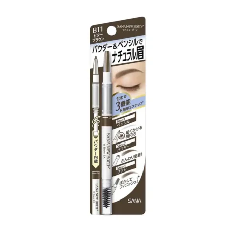 467912 NEW BORN W BROW EX Подводка для бровей 3 в 1: карандаш + пудра + щеточка, тон B11, пепельно-коричневый