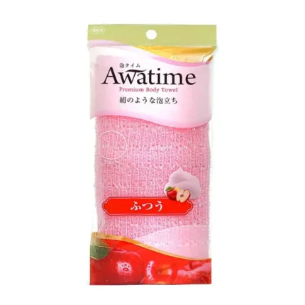 Мочалка для тела средней жесткости розовая OH:E AWA Time Body Towel Normal