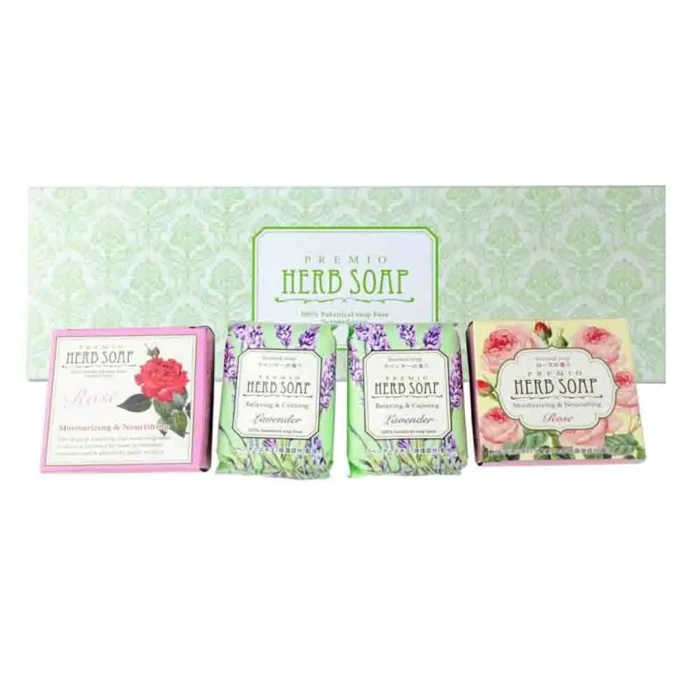 Набор мыло Травы Clover Herb Soap Lavander&Rose с экстрактами плодов шиповника и лаванды образует мягкую пену, которая освежает кожу лица, рук и тела