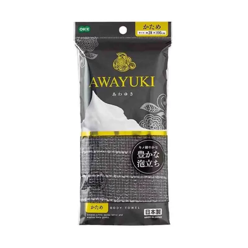 615092 AWAYUKI NYLON TOWEL HARD Мочалка для тела жесткая, черная