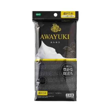 615115 AWAYUKI NYLON TOWEL SUPER HARD BK Мочалка для тела сверхжесткая, черная