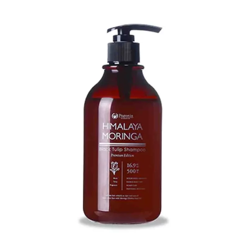 Шампунь с маслом моринги Черный тюльпан POGONIA Hymalaya Moringa Black Tulip Shampoo, 500ml