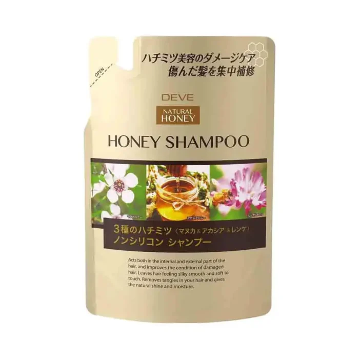 Deve Natural Honey Shampoo Шампунь для поврежденных волос "3 вида меда", сменная упаковка, 350мл